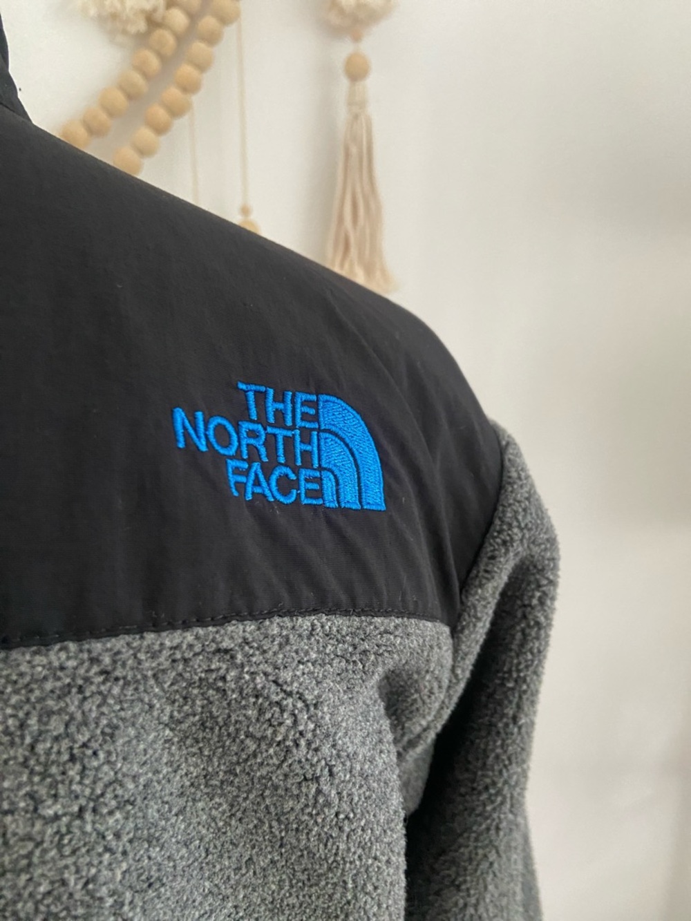 The North Face boys Denali Fleece zip up jacket grey black blue outdoor L 14/16 - Picture 8 of 16
